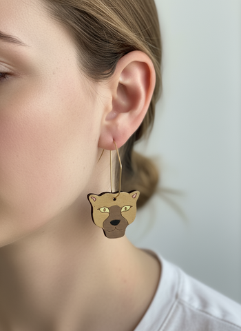 Wildcats Wooden Dangle Earrings - Sick Chick (Revelstoke, BC)