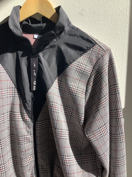 Zara Plaid Bomber Jacket w/ Nylon Collar