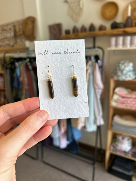 Wildmoon Threads Tigers Eye Crystal Earrings