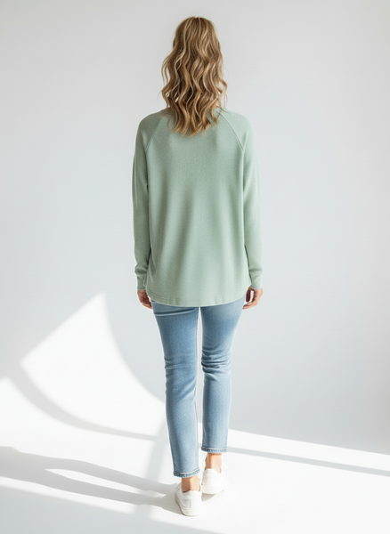Vintage Sage Henley Long Sleeve Shirt