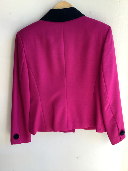 Vintage Jeremy Scott 80s Hot Pink Wool Blazer