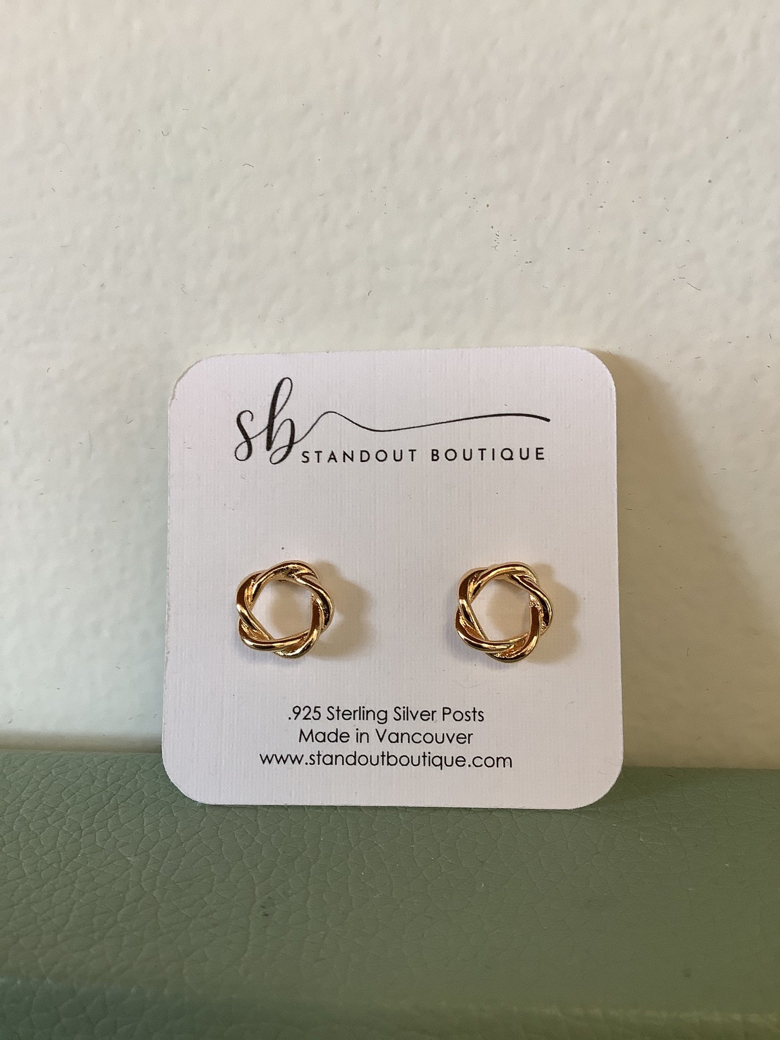 Standout Boutique Gold Twisted Circle Studs