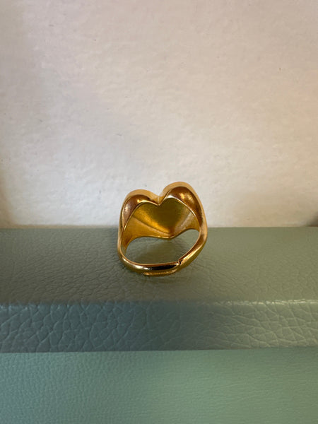 Standout Boutique Enamel Heart Gold Rings