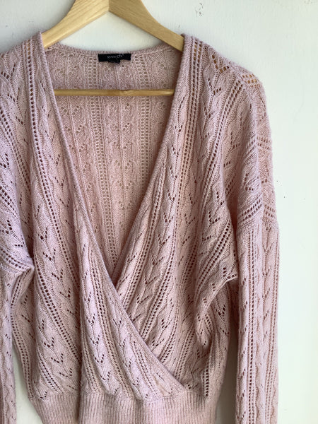 RW&CO Soft Blush Pink Wrap Sweater