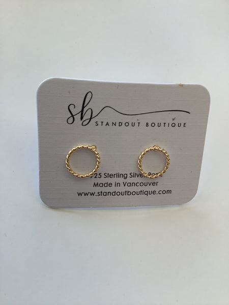 Gold Circle Rope Earrings- Standout Boutique ( Vancouver, BC)
