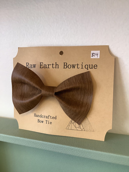 Raw Earth Bowtique Leather Bow Tie