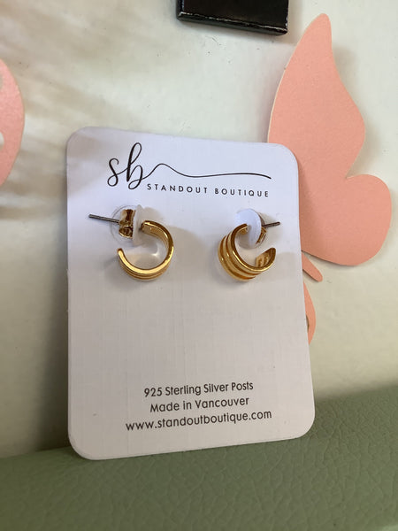 Standout Boutique Gold Trio studs