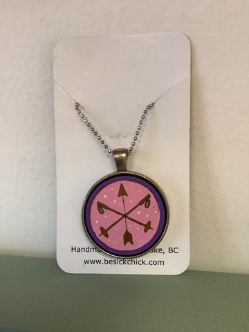 Sick Chick Necklace Pink Ski Poles/Arrow #10