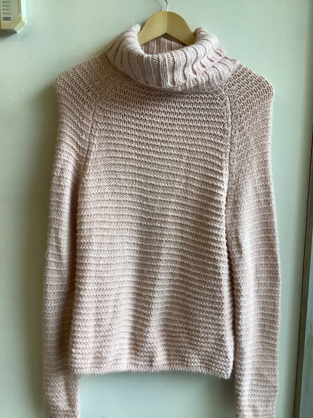 Blush Chunky Knit Turtleneck Sweater