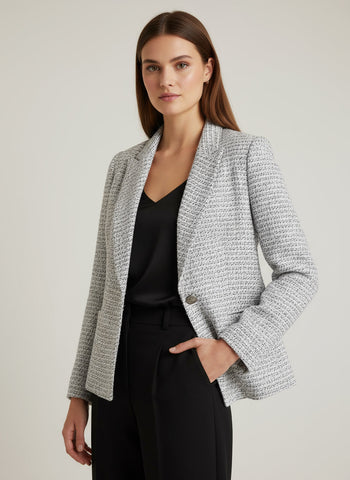 Le Chateau Tweed Black&White&Silver Blazer