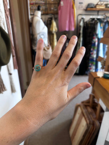 Copper Wire Turquoise Round Harmony Ring