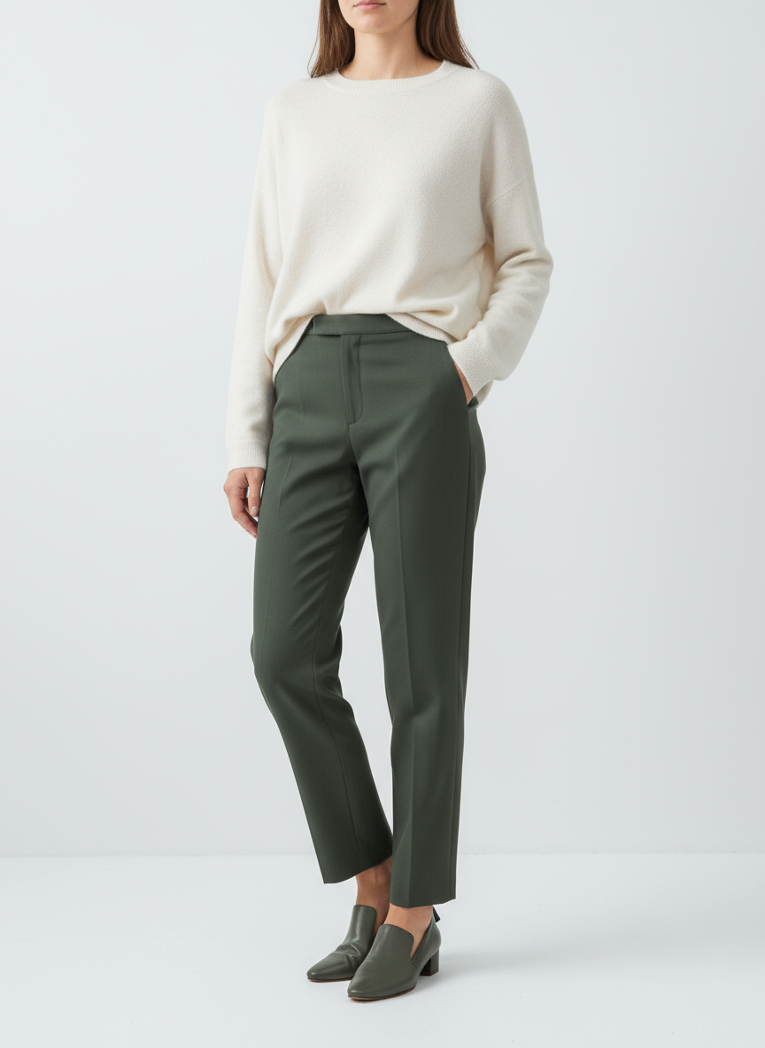 Briggs Petite Classic Trouser- Olive Green