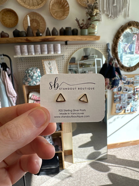 Standout Boutique Triangle Gold Studs