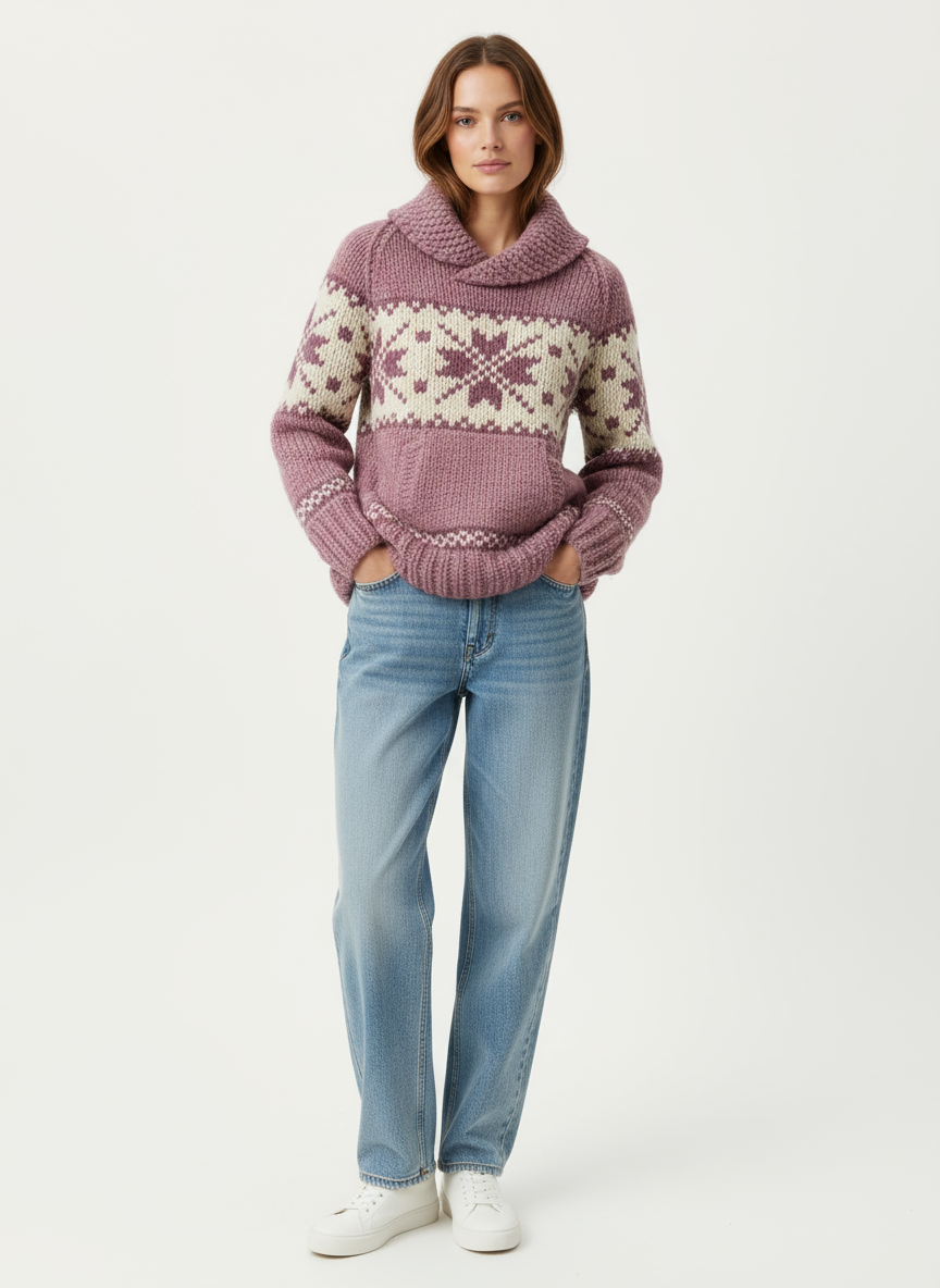 Vintage Hand Knit Cowichan Wool Sweater