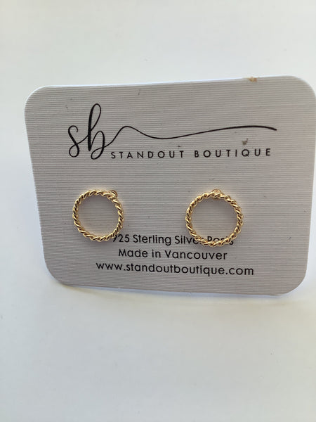 Gold Circle Rope Earrings- Standout Boutique ( Vancouver, BC)
