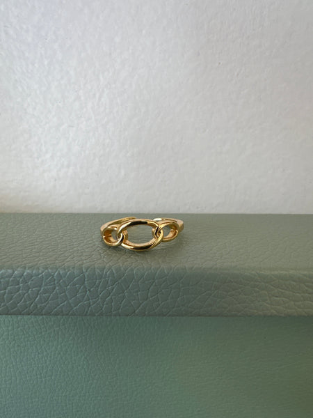 Standout Boutique 3 Links 18K Gold Bond Adjustable Ring