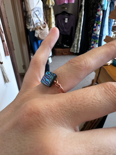 Copper Wire Deep Sea Abalone Ring