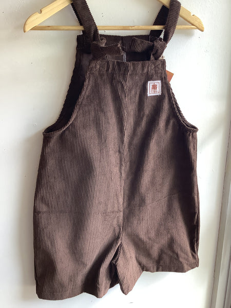 Butterflies in Ballgowns Brown Cord Short Overalls