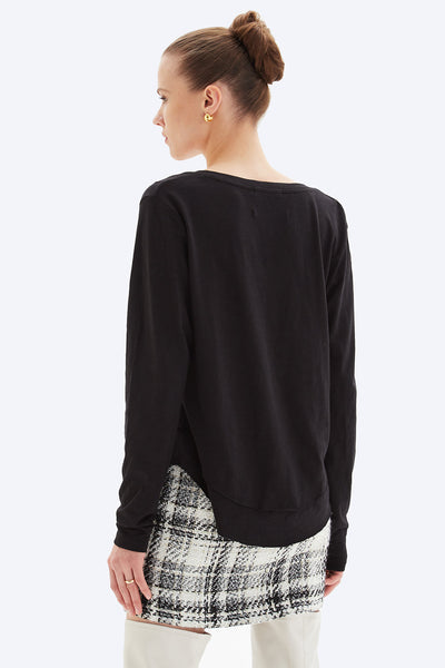 AVA V-NECK LONG SLEEVE - V-Neck Mock Layer Long Sleeve T-Shirt
