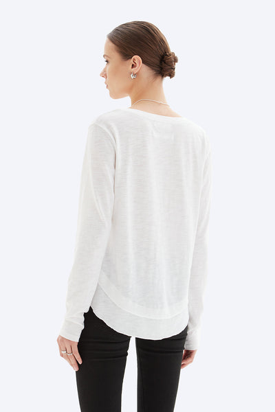 AVA V-NECK LONG SLEEVE - V-Neck Mock Layer Long Sleeve T-Shirt