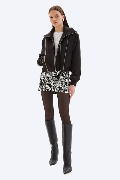 AMBER - Zippered Bomber Jacket