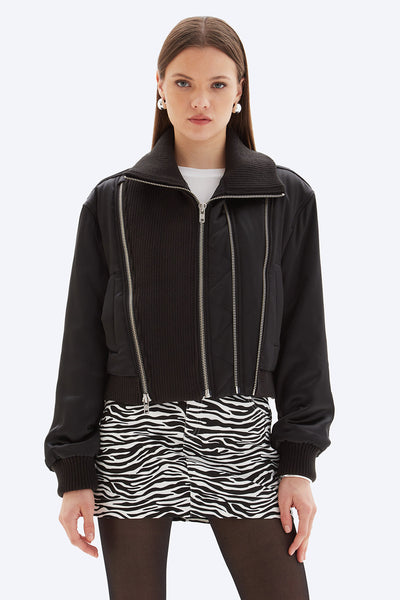 AMBER - Zippered Bomber Jacket