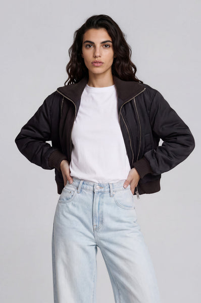 AMBER - Zippered Bomber Jacket