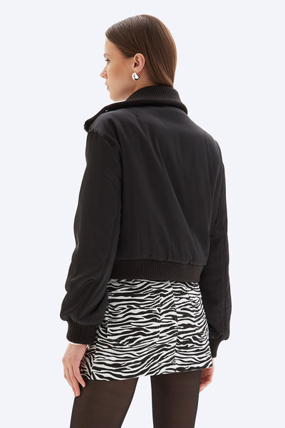 AMBER - Zippered Bomber Jacket