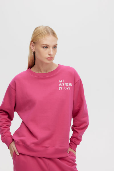 LOVE STUDS - Straight Crewneck Sweatshirt