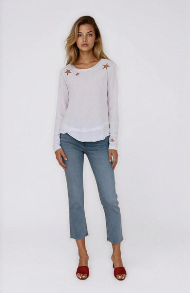 MESH STAR AVA - Mock Layer Long Sleeve T-Shirt
