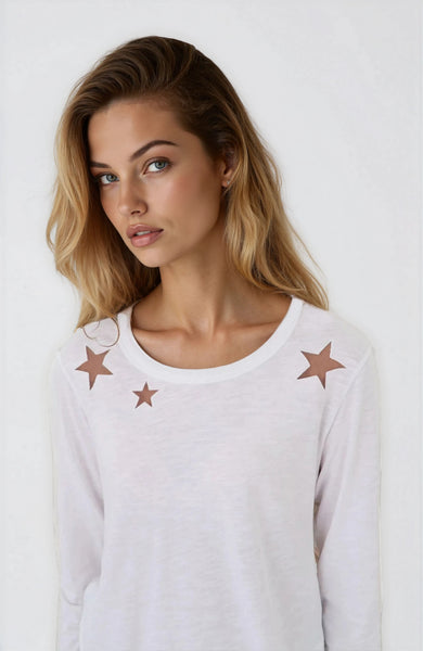 MESH STAR AVA - Mock Layer Long Sleeve T-Shirt