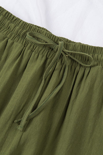 Women's Elastic Waist Linen Pants with Pockets