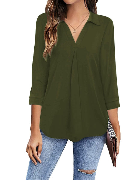 Lightweight V Neck Blouse