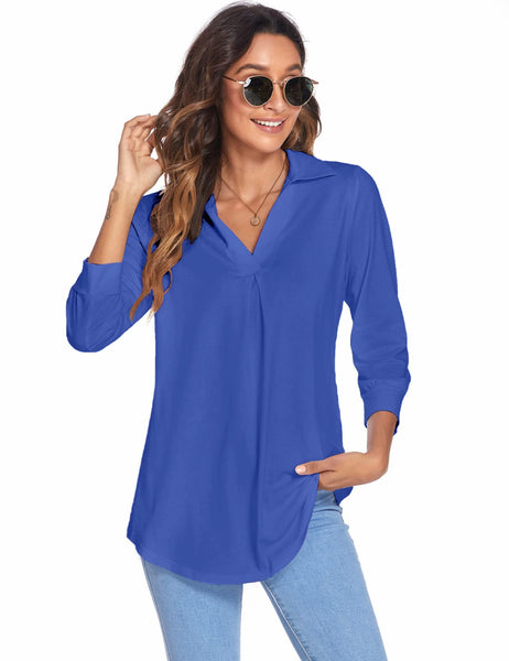 Lightweight V Neck Blouse