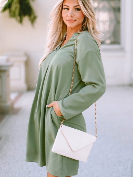 Collared V Neck Casual Loose Blouse