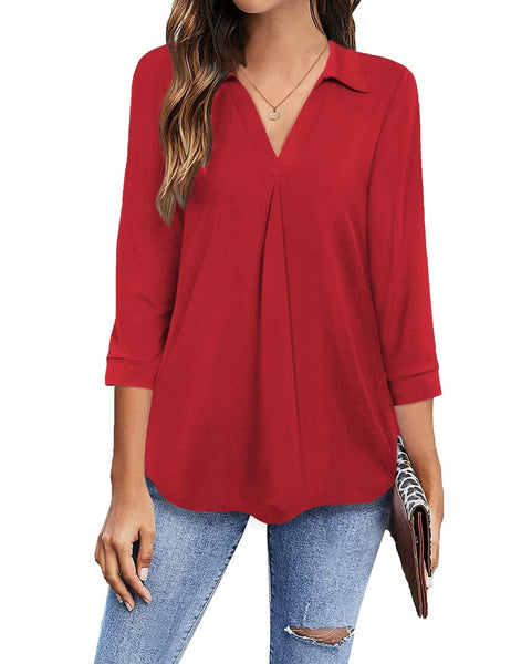 Lightweight V Neck Blouse