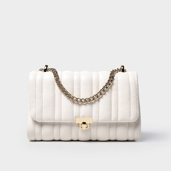 Lined Ruffle Chain Bag