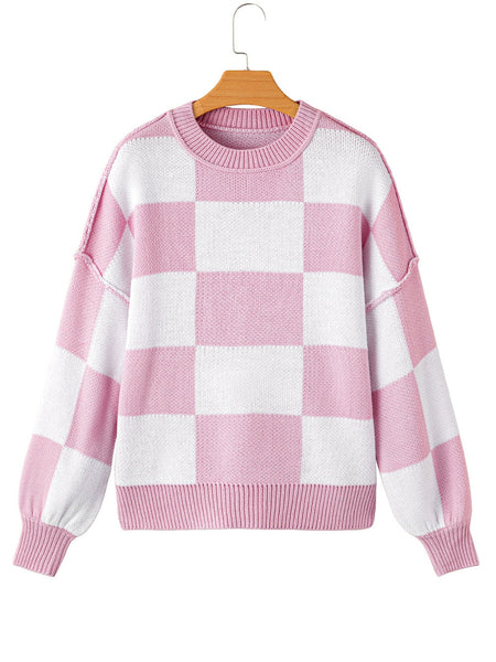 Women's Plus Size Geometric Print Cold Shoulder Turtle Neck Sweater