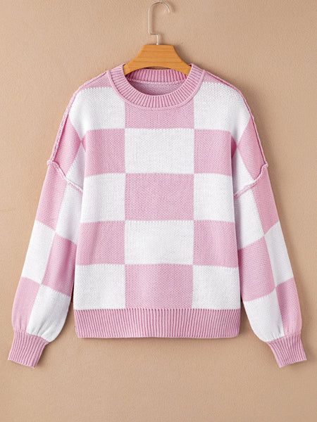 Women's Plus Size Geometric Print Cold Shoulder Turtle Neck Sweater