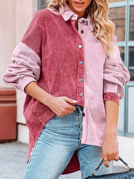 Soft Corduroy Colorblock Shirt