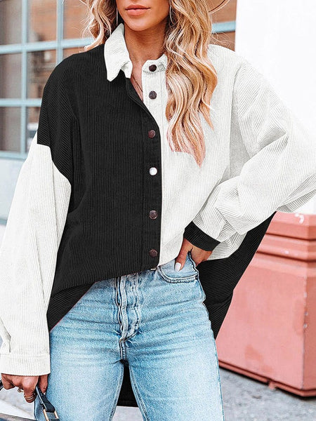 Soft Corduroy Colorblock Shirt