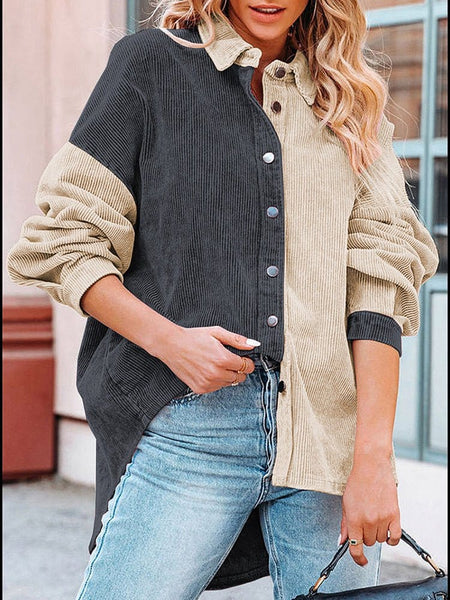 Soft Corduroy Colorblock Shirt