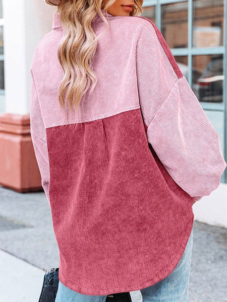 Soft Corduroy Colorblock Shirt
