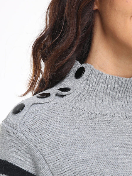 Cozy Stripe High Neck Sweaters