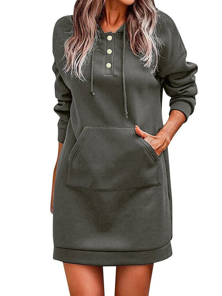 Cozy Waffle Knit Hooded Mini Dress