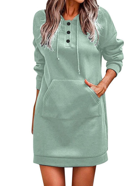 Cozy Waffle Knit Hooded Mini Dress