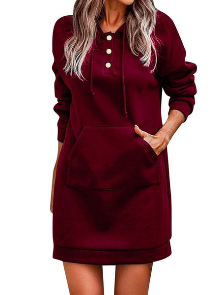 Cozy Waffle Knit Hooded Mini Dress