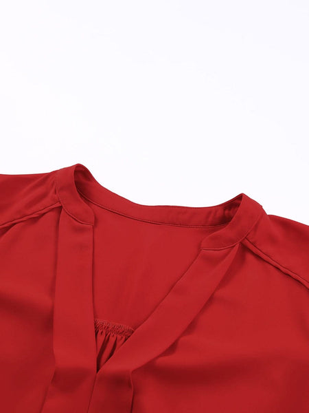 Crimson V-Neck Puff Sleeve Top with practical styling and dependable silhouette control.