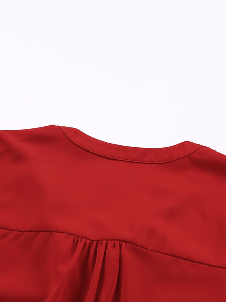 Crimson V-Neck Puff Sleeve Top with practical styling and dependable silhouette control.