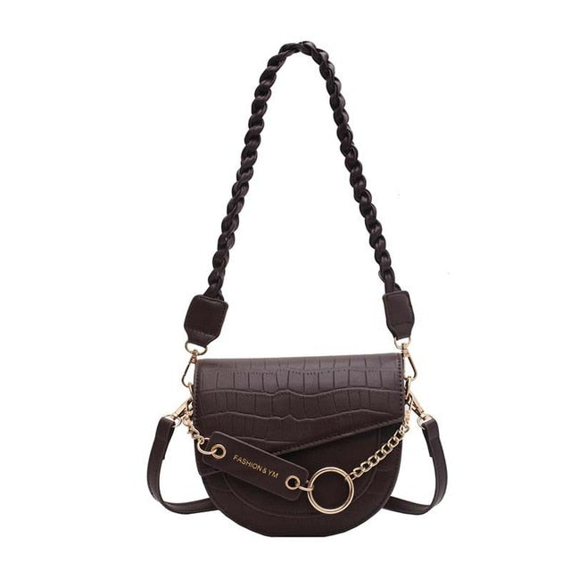 Croc Pattern Rope Strap Bag
